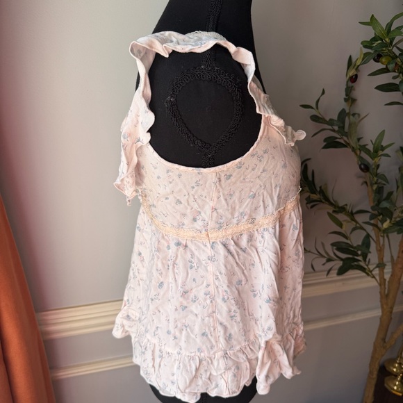 Urban Romantics Floral Ruffle Lace Trim Cottagecore Top Size S - Picture 5 of 9